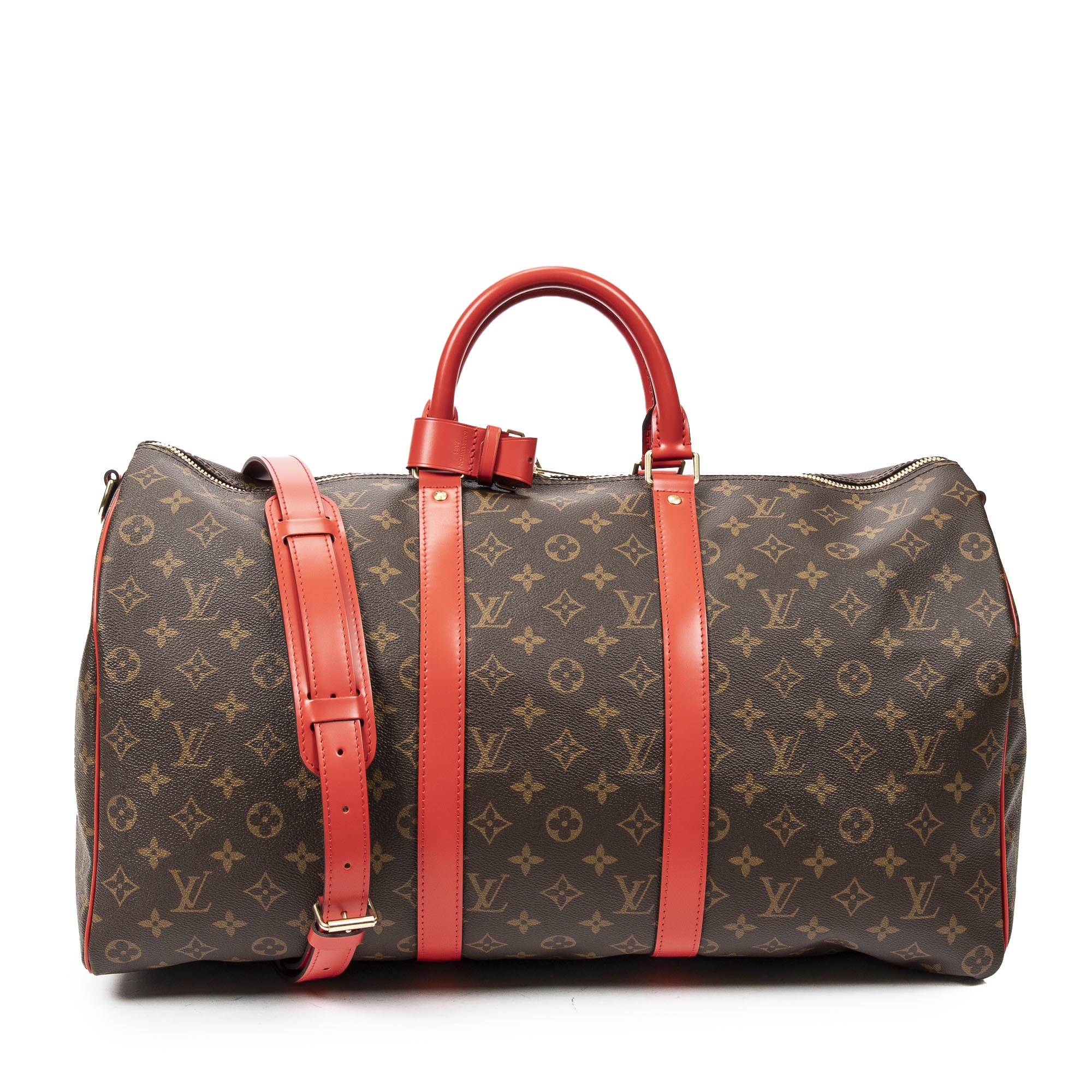 Travel Bag Ltd. Ed. Summer Edition Keepall Bandouliere 50 Brown Monogram Canvas