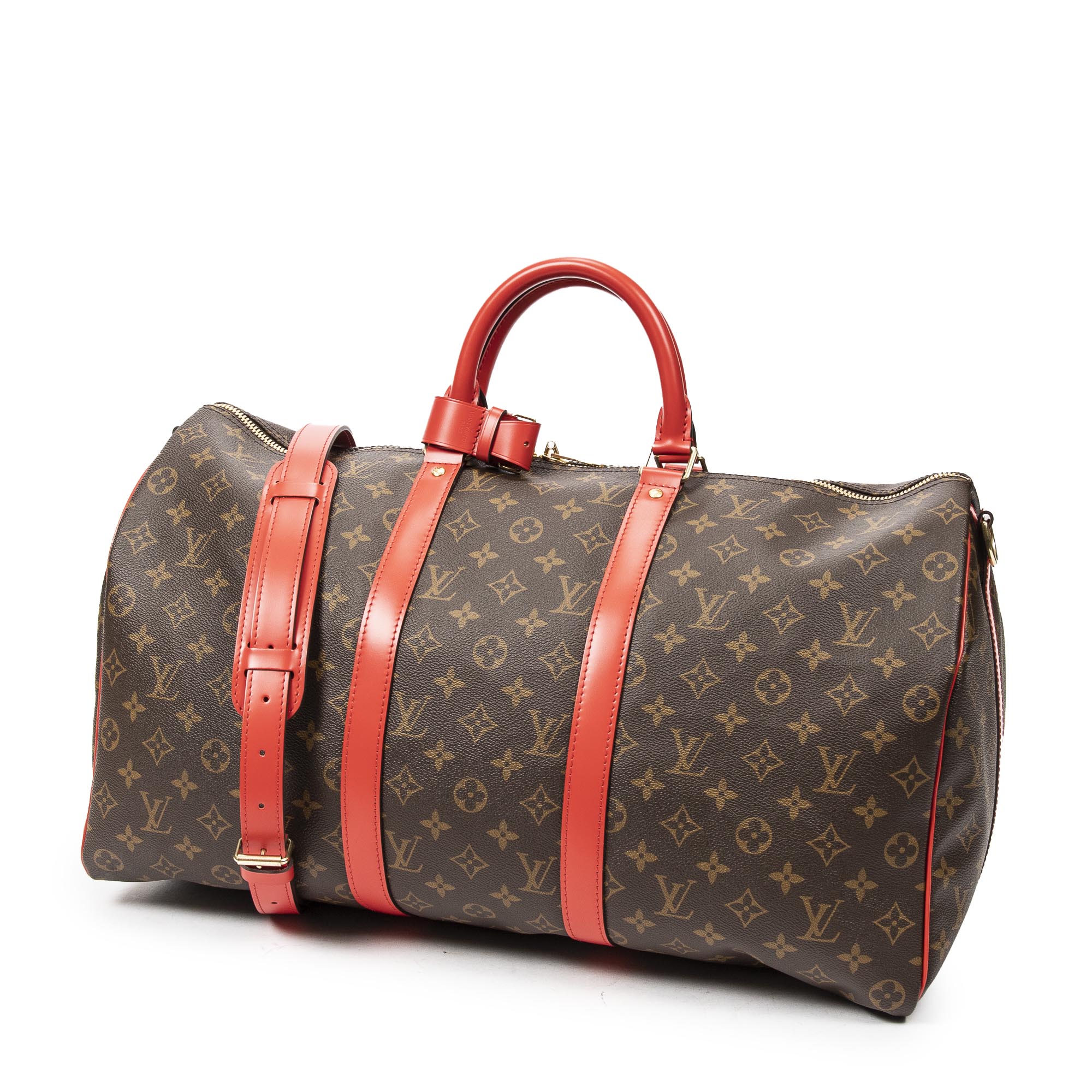 Travel Bag Ltd. Ed. Summer Edition Keepall Bandouliere 50 Brown Monogram Canvas
