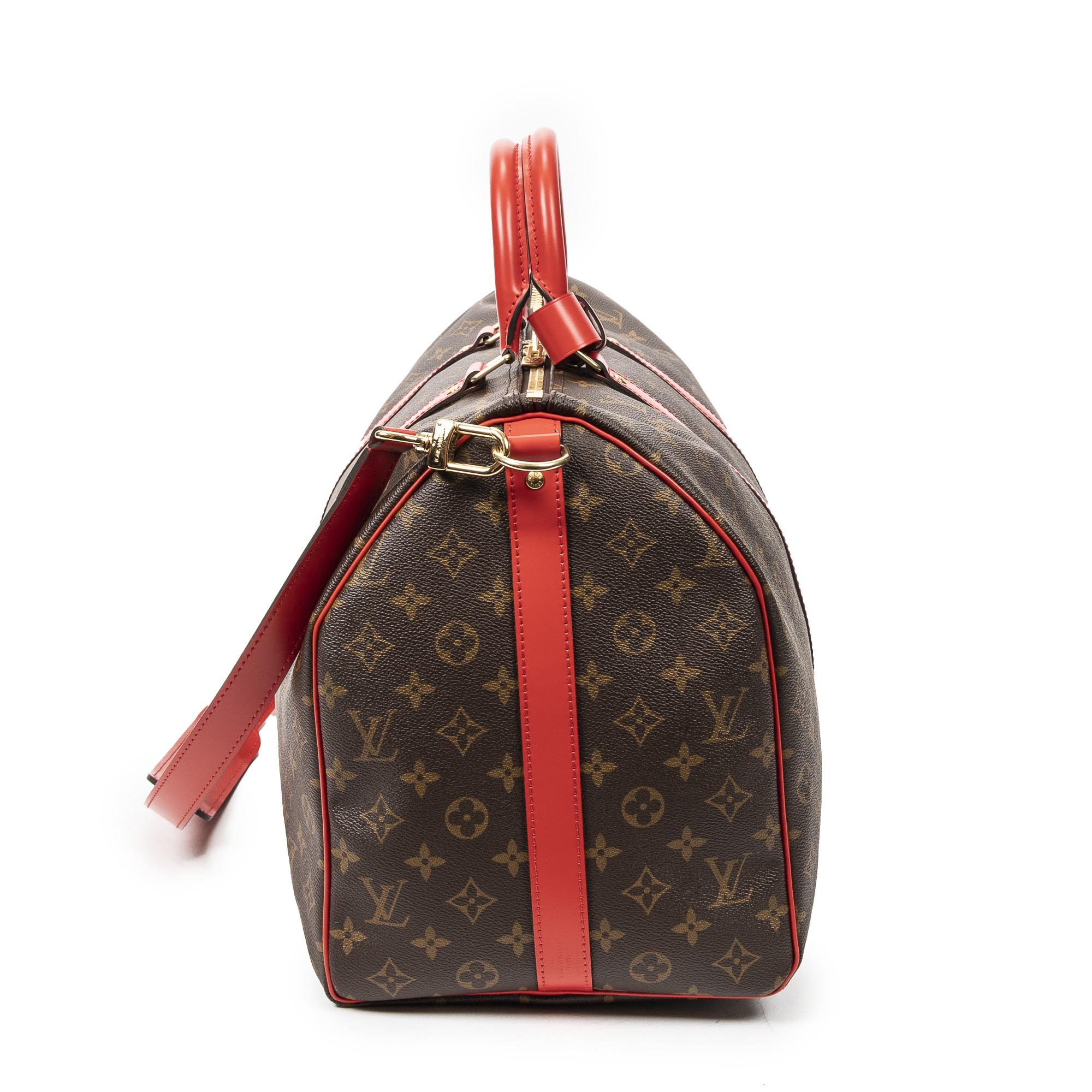 Travel Bag Ltd. Ed. Summer Edition Keepall Bandouliere 50 Brown Monogram Canvas