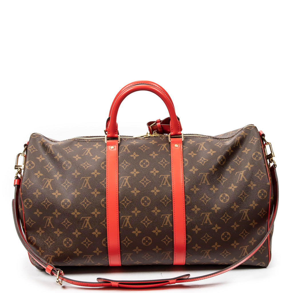 Travel Bag Ltd. Ed. Summer Edition Keepall Bandouliere 50 Brown Monogram Canvas