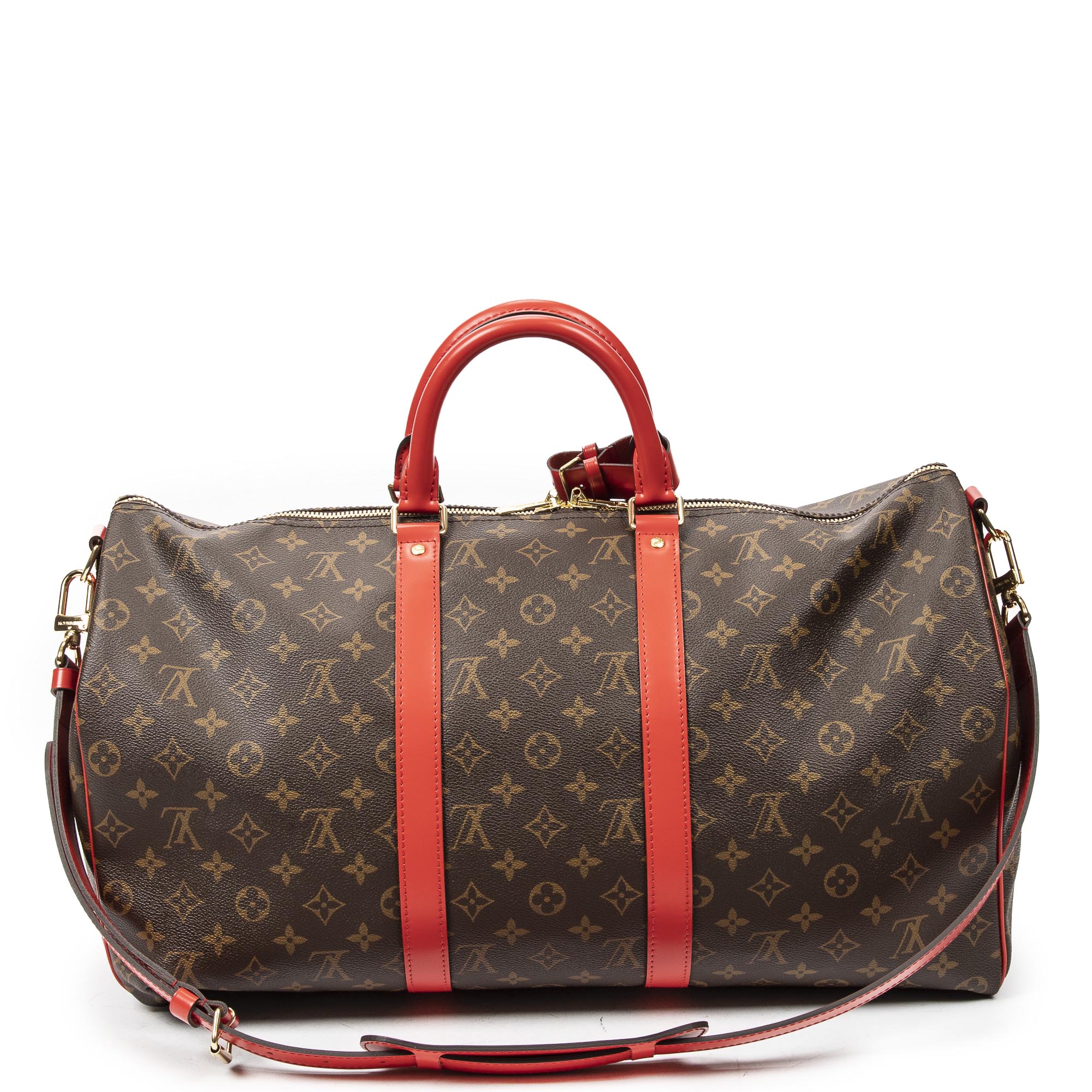 Travel Bag Ltd. Ed. Summer Edition Keepall Bandouliere 50 Brown Monogram Canvas