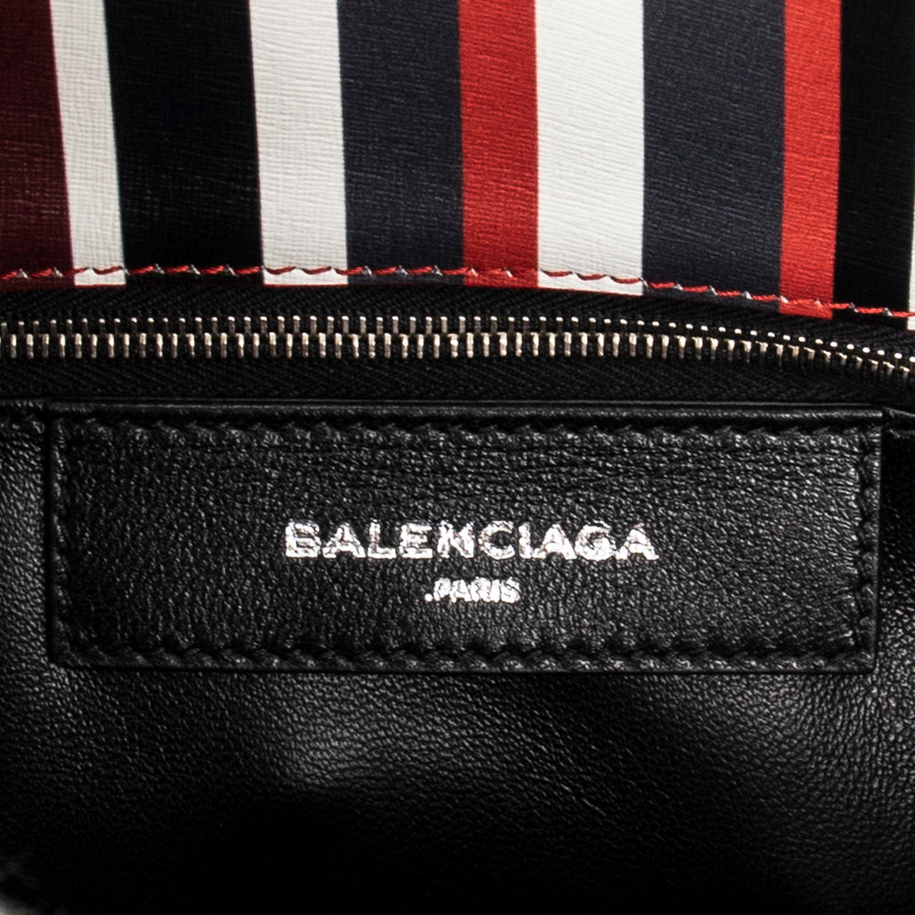 Shoulder Bag Papier A6 Zip Around Tote Red Vertical Striped Leather