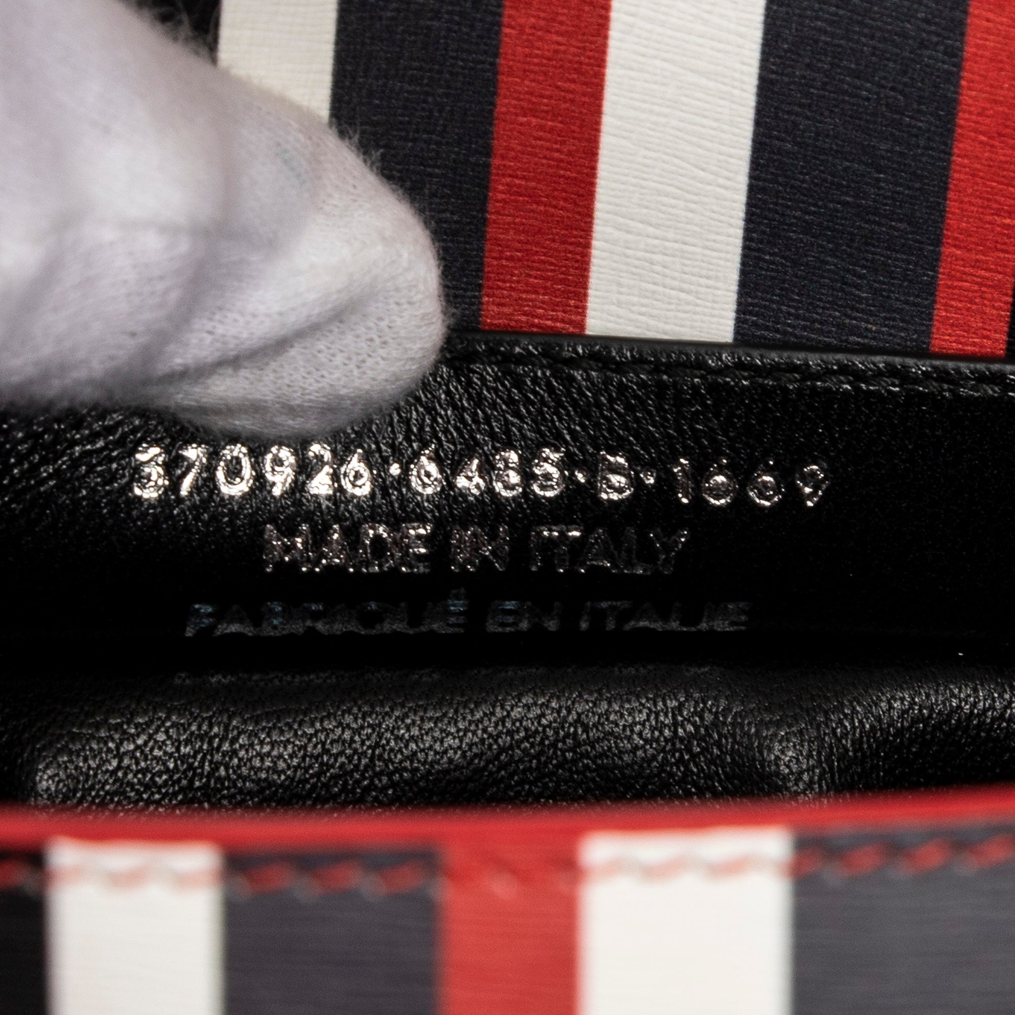 Shoulder Bag Papier A6 Zip Around Tote Red Vertical Striped Leather
