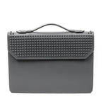 Handbag Studded Briefcase 60 Gray Studded Calfskin Leather