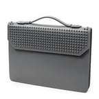 Handbag Studded Briefcase 60 Gray Studded Calfskin Leather