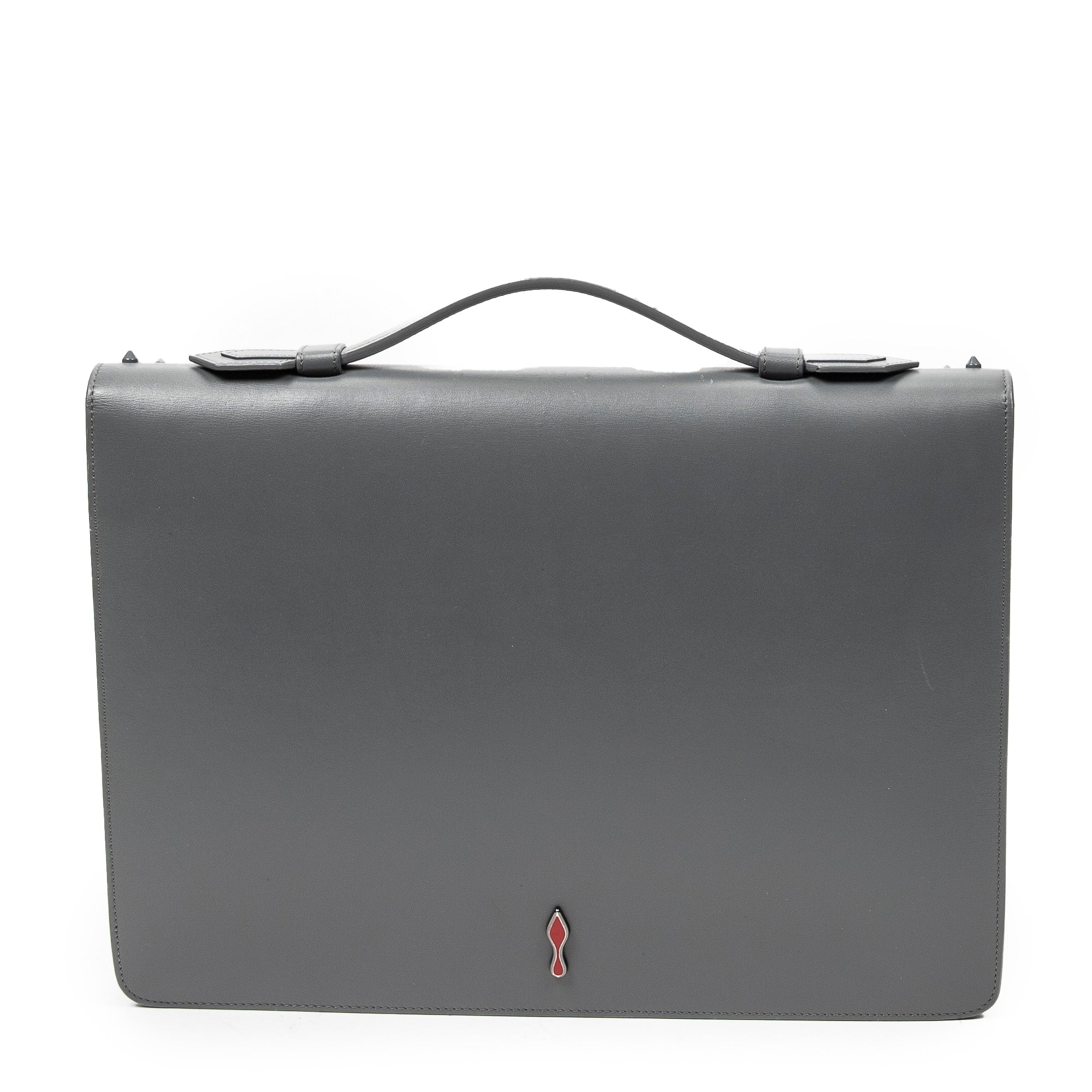 Handbag Studded Briefcase 60 Gray Studded Calfskin Leather