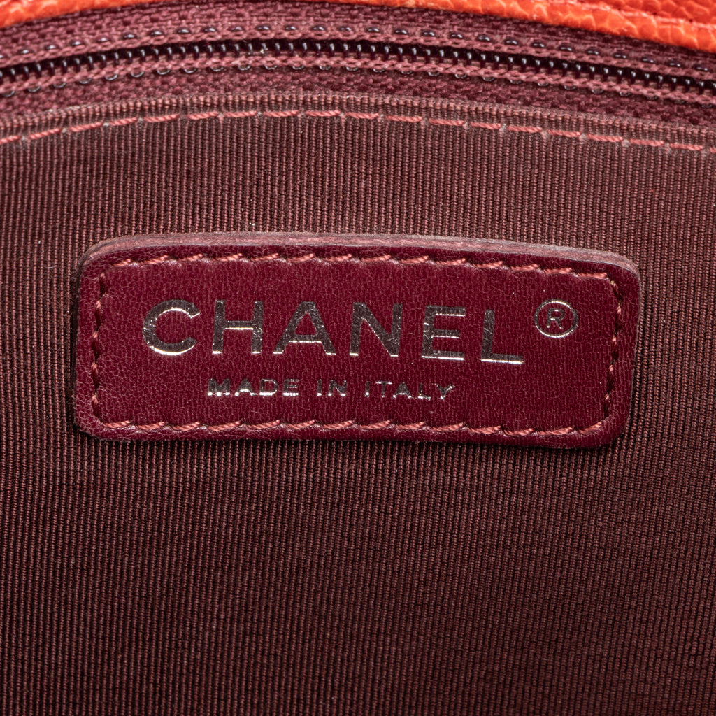Shoulder Bag French Riviera Single Flap Orange Quilted Caviar Leather