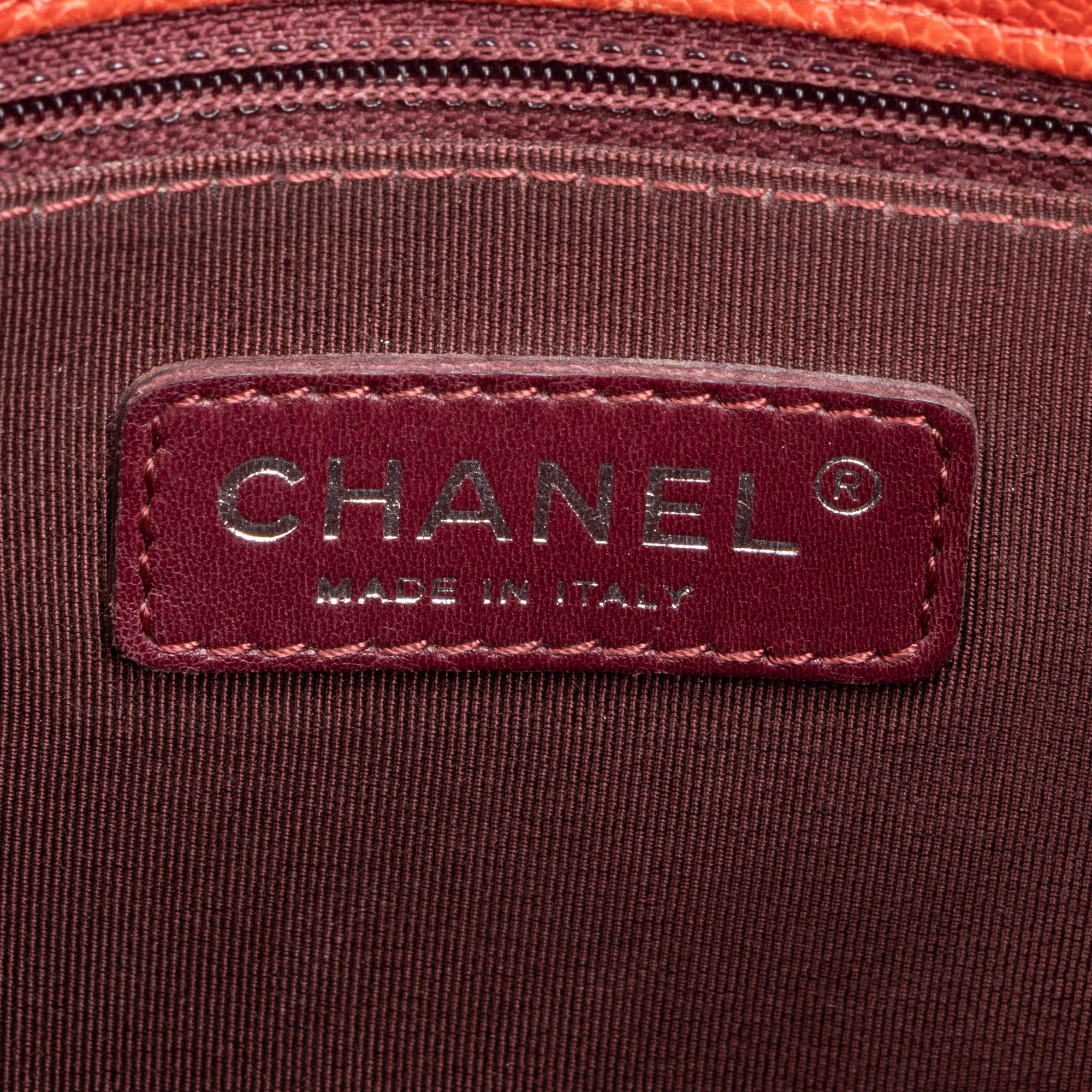 Shoulder Bag French Riviera Single Flap Orange Quilted Caviar Leather