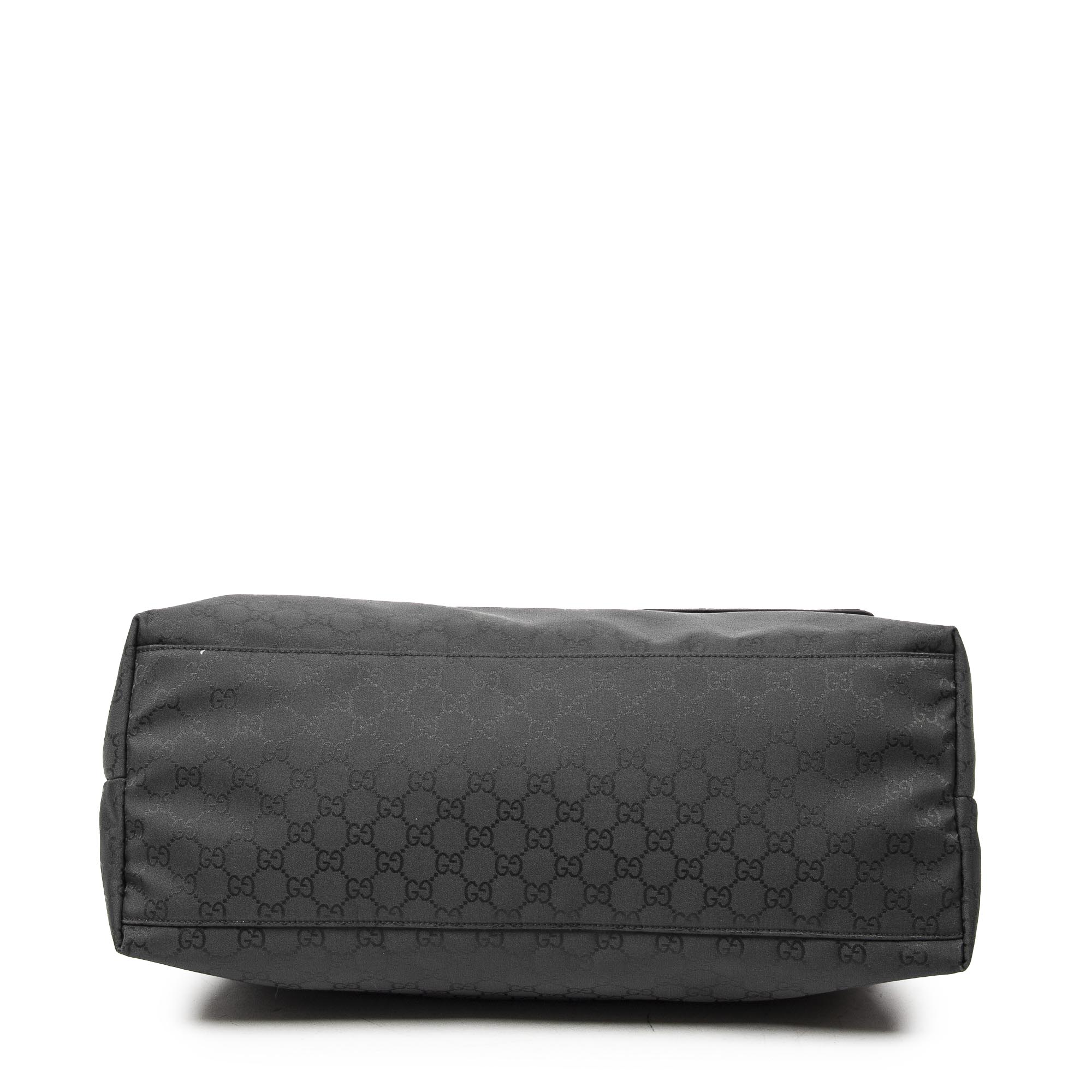 Shoulder Bag Large Flap Messenger Black Monogrammed Nylon Canvas
