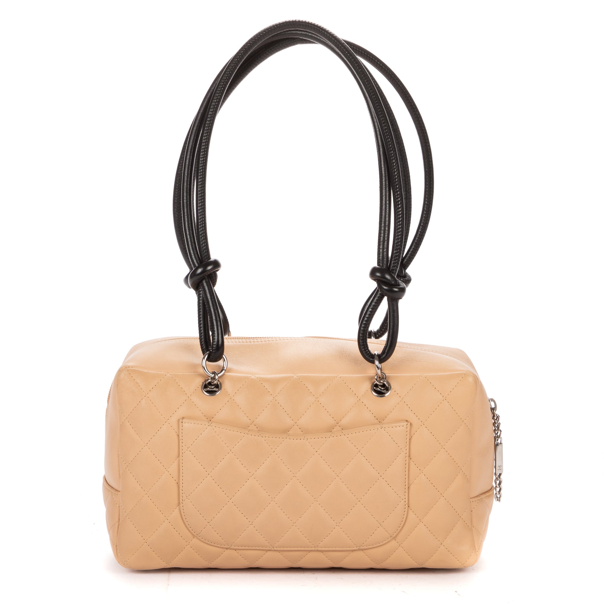 Shoulder Bag Cambon Ligne Bowler Beige Quilted Lambskin Leather