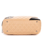Shoulder Bag Cambon Ligne Bowler Beige Quilted Lambskin Leather