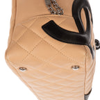 Shoulder Bag Cambon Ligne Bowler Beige Quilted Lambskin Leather