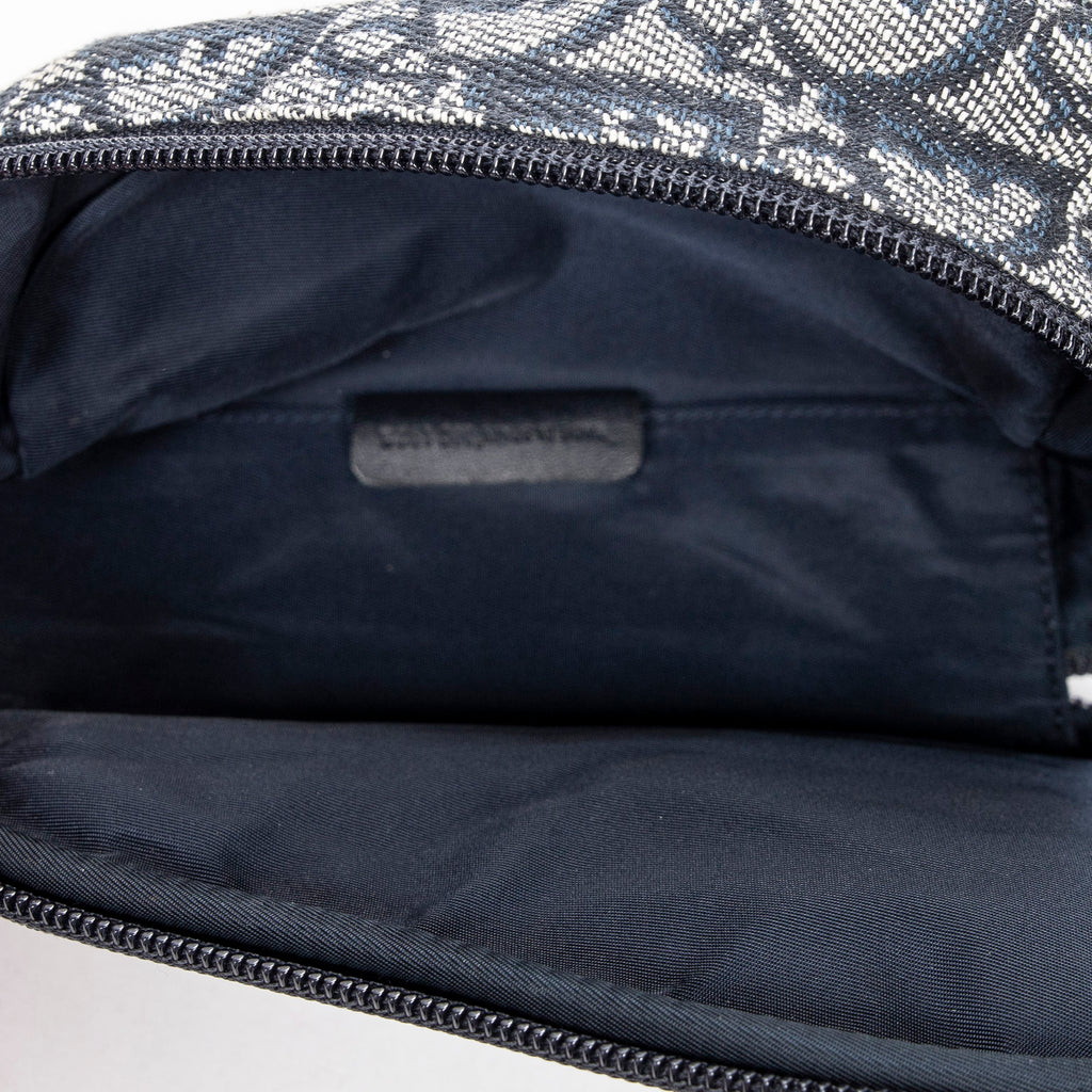 Minibolsa cosmética con sillín en lona Diorissimo azul marino
