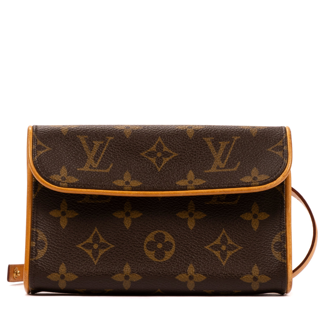 Bolso de hombro Florentine de lona monogram en marrón