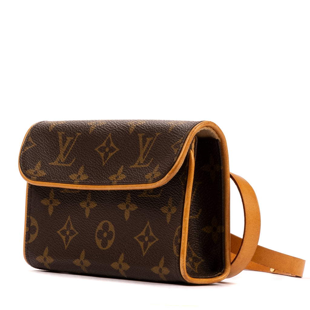 Bolso de hombro Florentine de lona monogram en marrón