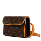 Bolso de hombro Florentine de lona monogram en marrón