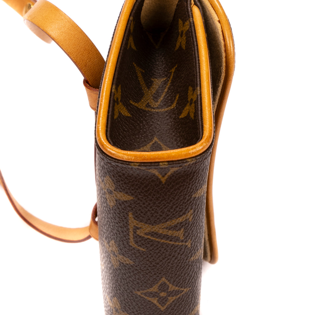 Bolso de hombro Florentine de lona monogram en marrón