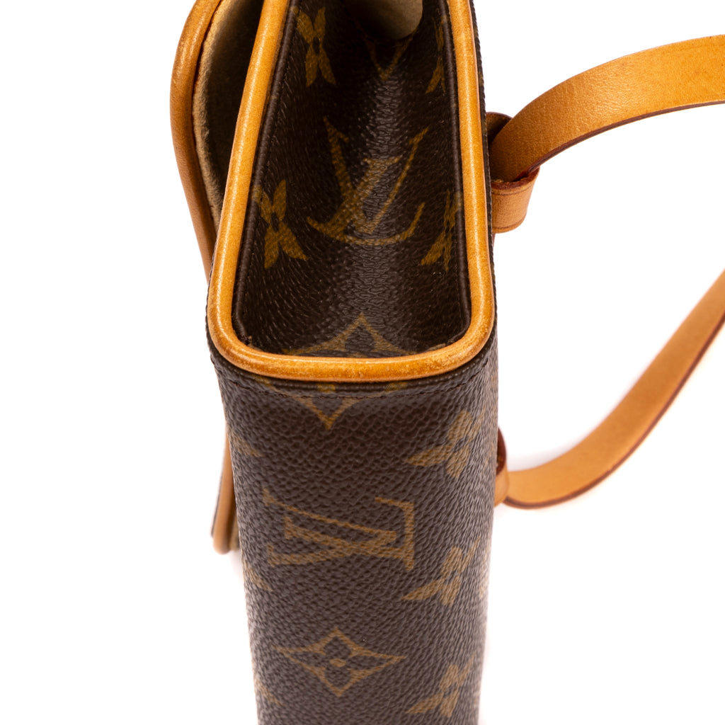 Bolso de hombro Florentine de lona monogram en marrón