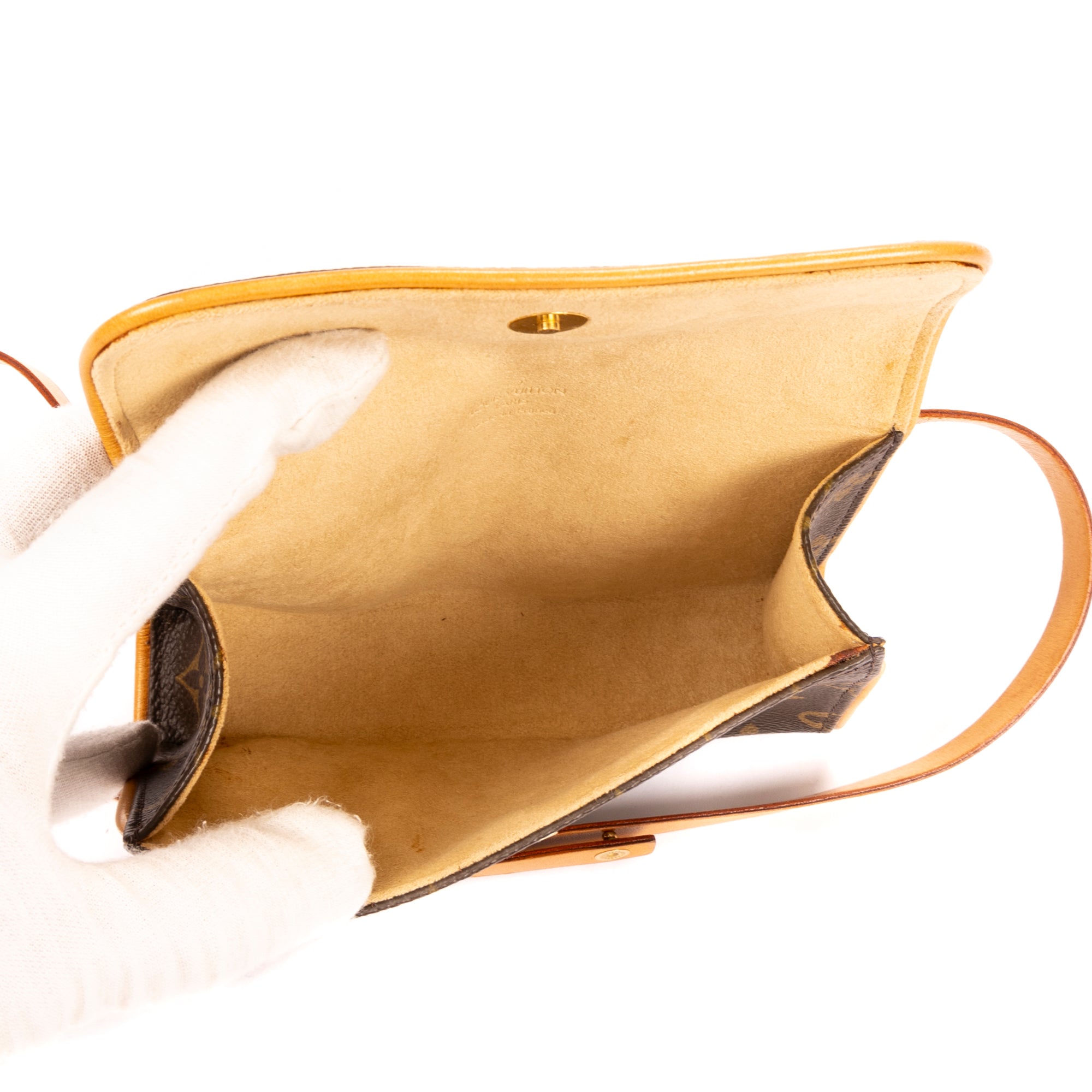 Bolso de hombro Florentine de lona monogram en marrón