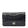 Shoulder Bag Classic Double Flap 26 Black Quilted Calfskin Leather
