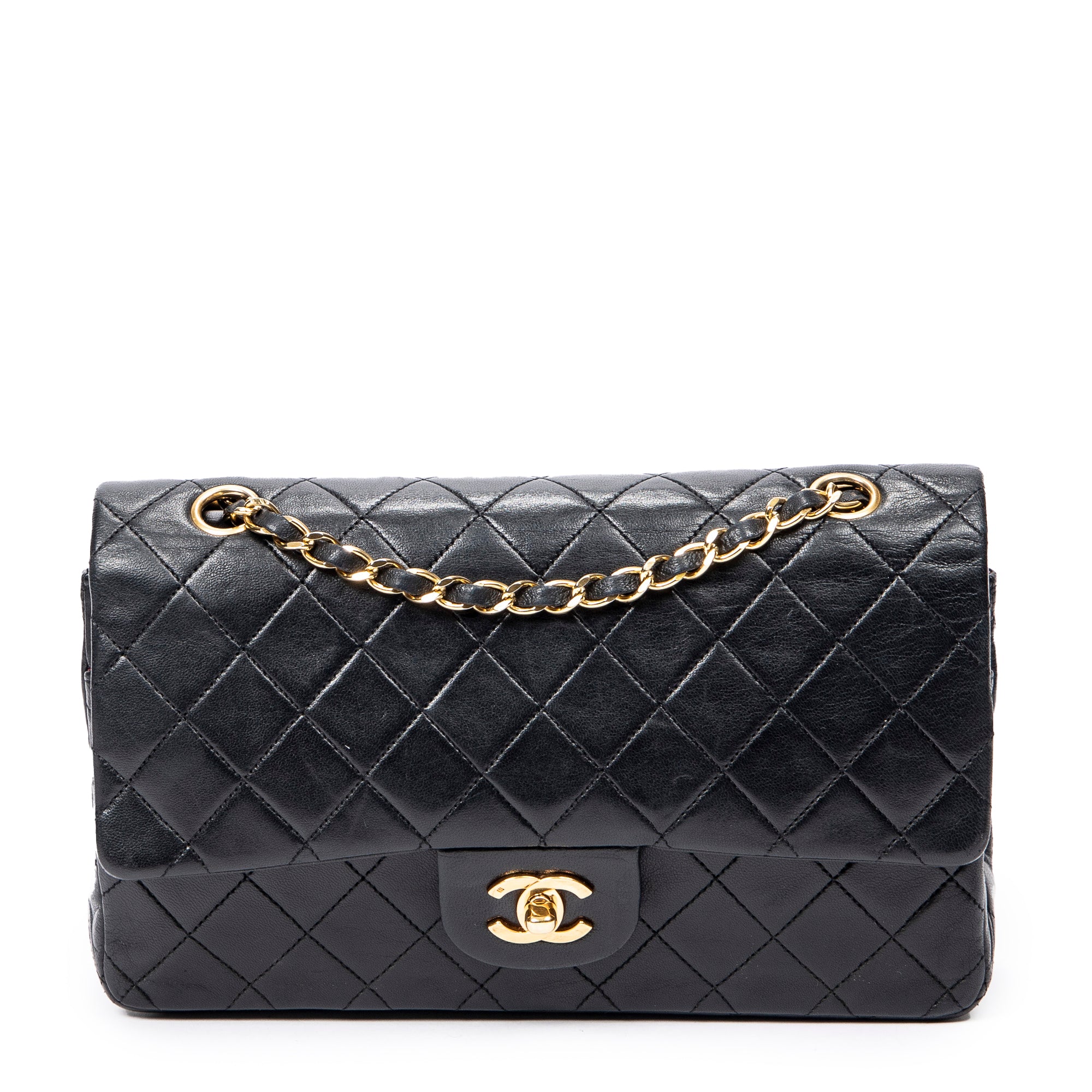 Shoulder Bag Classic Double Flap 26 Black Quilted Calfskin Leather