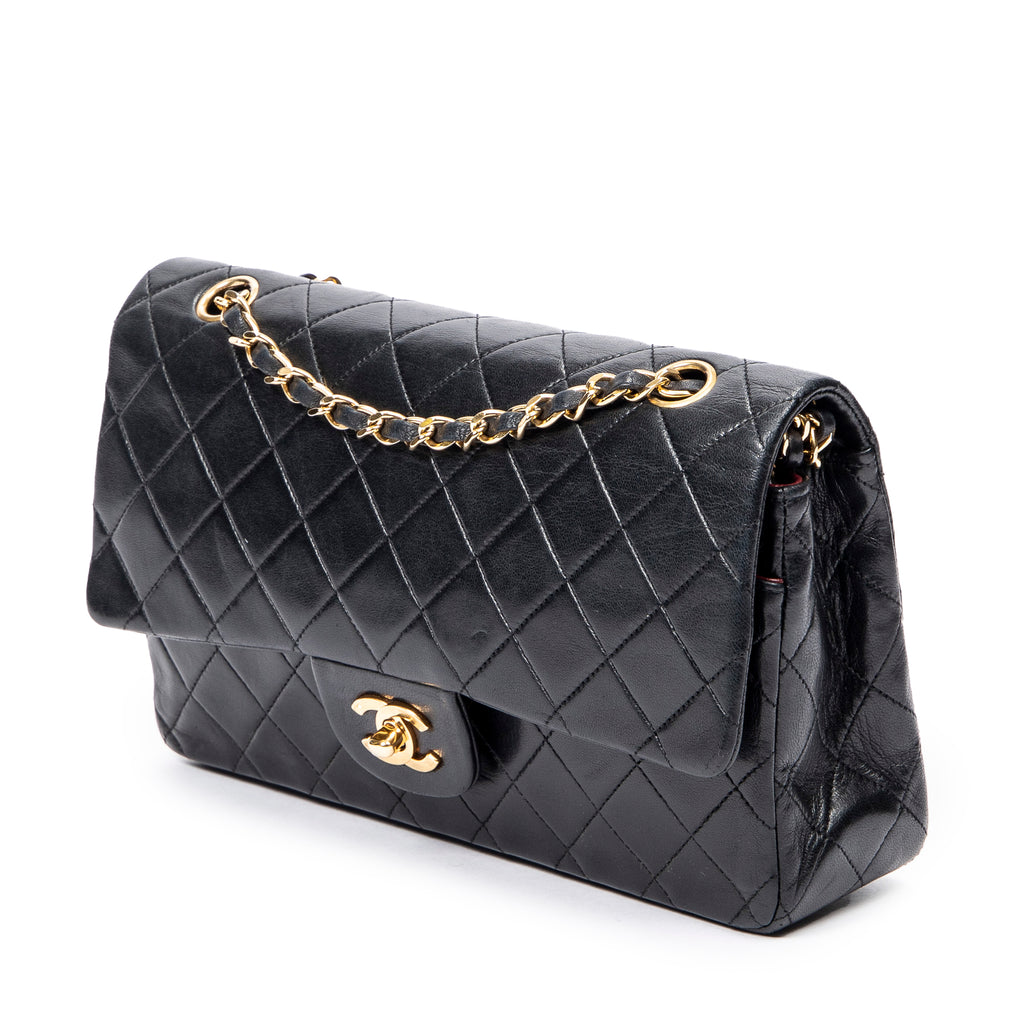 Shoulder Bag Classic Double Flap 26 Black Quilted Calfskin Leather