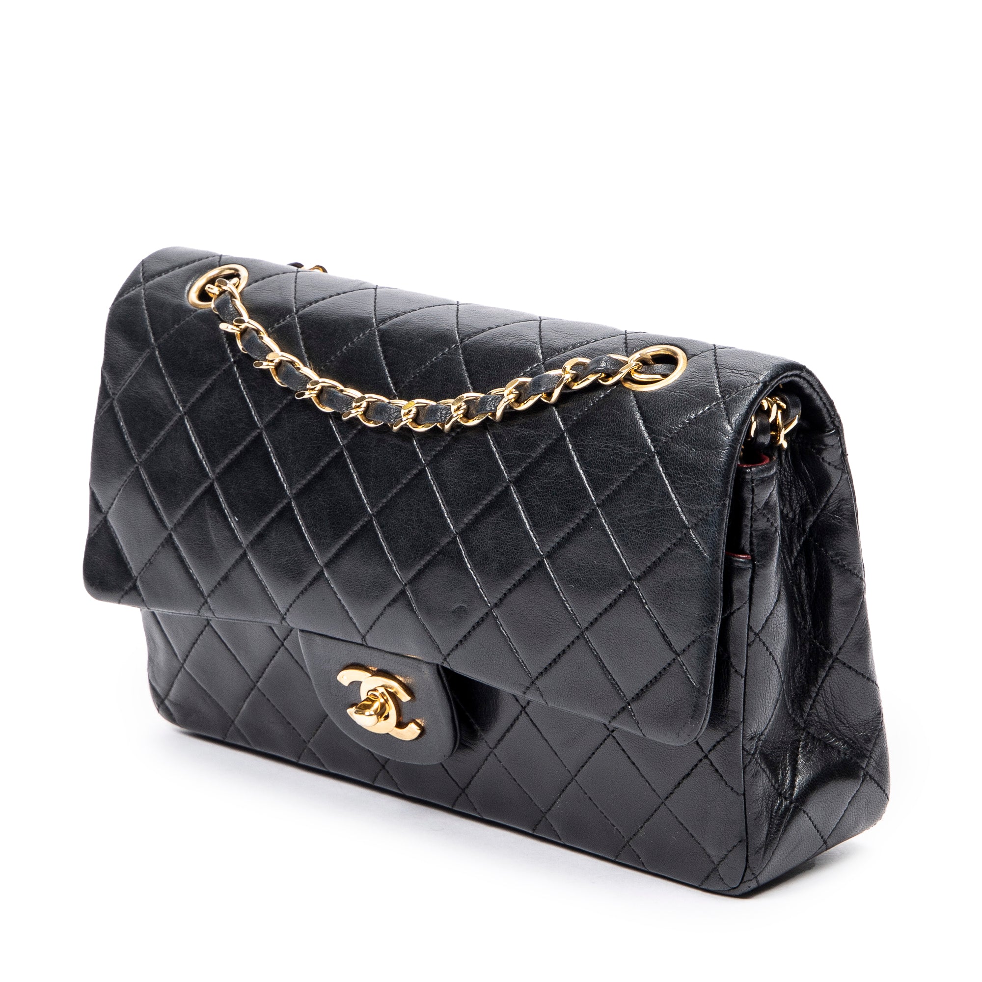 Shoulder Bag Classic Double Flap 26 Black Quilted Calfskin Leather