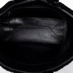Bolso de Hombro Mini Papier A4 Tote Piel de Borrego Lona Negra