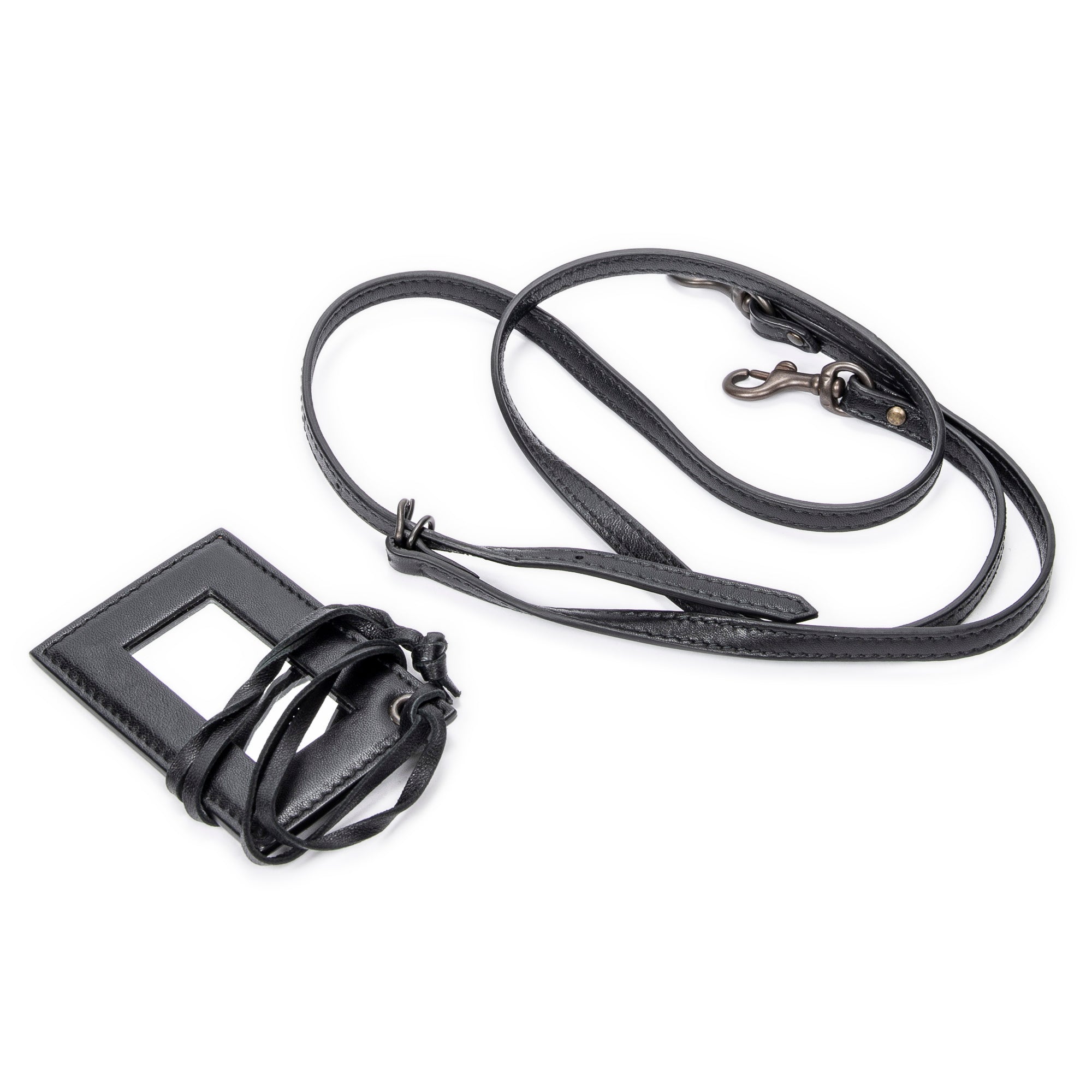 Bolso de Hombro Mini Papier A4 Tote Piel de Borrego Lona Negra