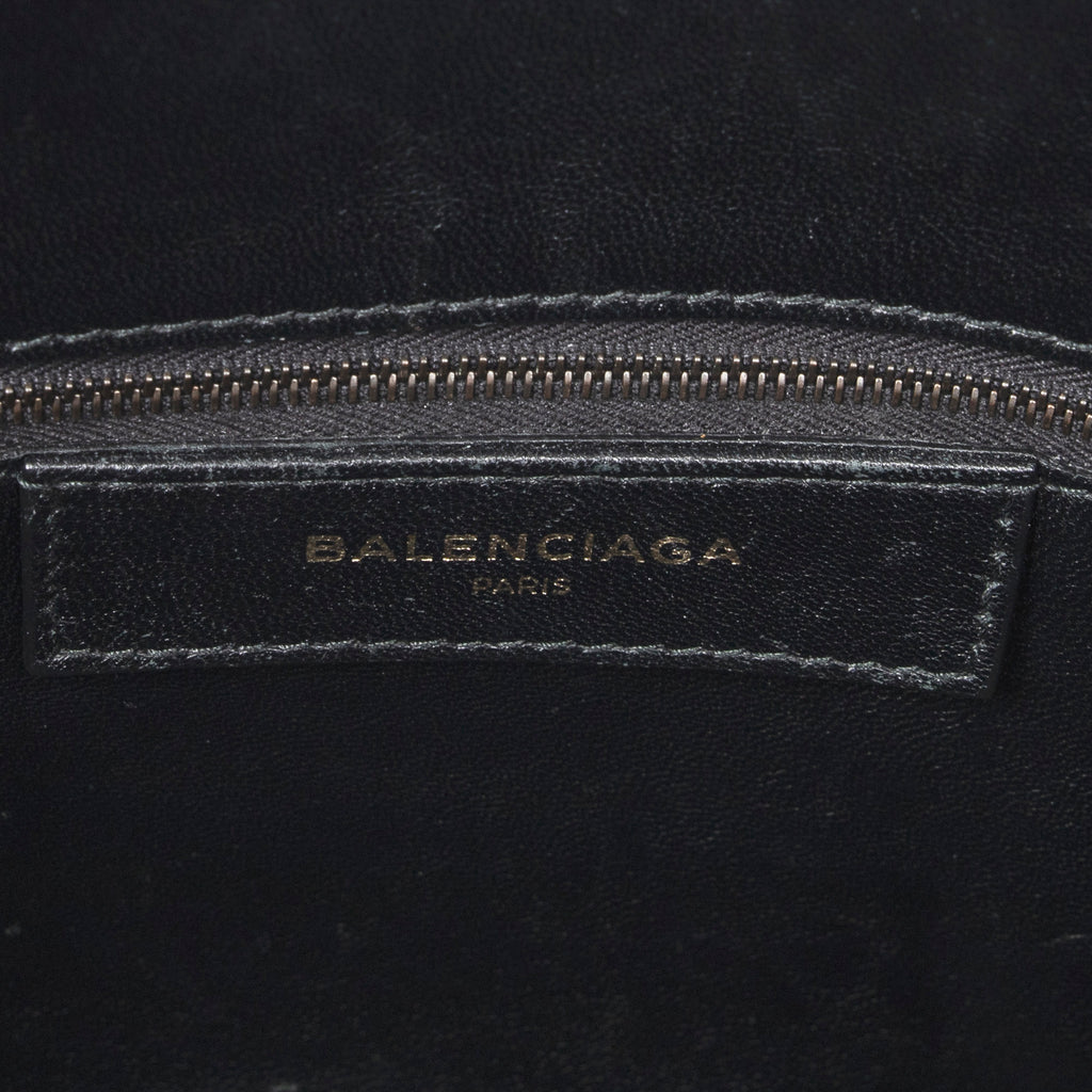 Bolso de Hombro Mini Papier A4 Tote Piel de Borrego Lona Negra