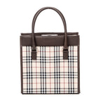 Shoulder Bag Small Square Tote Beige Nova Check Canvas