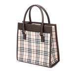 Shoulder Bag Small Square Tote Beige Nova Check Canvas