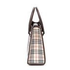 Shoulder Bag Small Square Tote Beige Nova Check Canvas