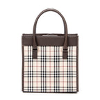 Shoulder Bag Small Square Tote Beige Nova Check Canvas