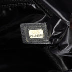 Shoulder Bag Embroidered Wool Bucket Chain Bag Navy Quilted Lambskin Leather