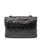 Shoulder Bag Classic Jumbo Flap Black Quilted Lambskin Leather