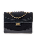 Shoulder Bag 2.55 Reissue Jersey Border Flap Black Quilted Jersey Canvas