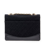 Shoulder Bag 2.55 Reissue Jersey Border Flap Black Quilted Jersey Canvas