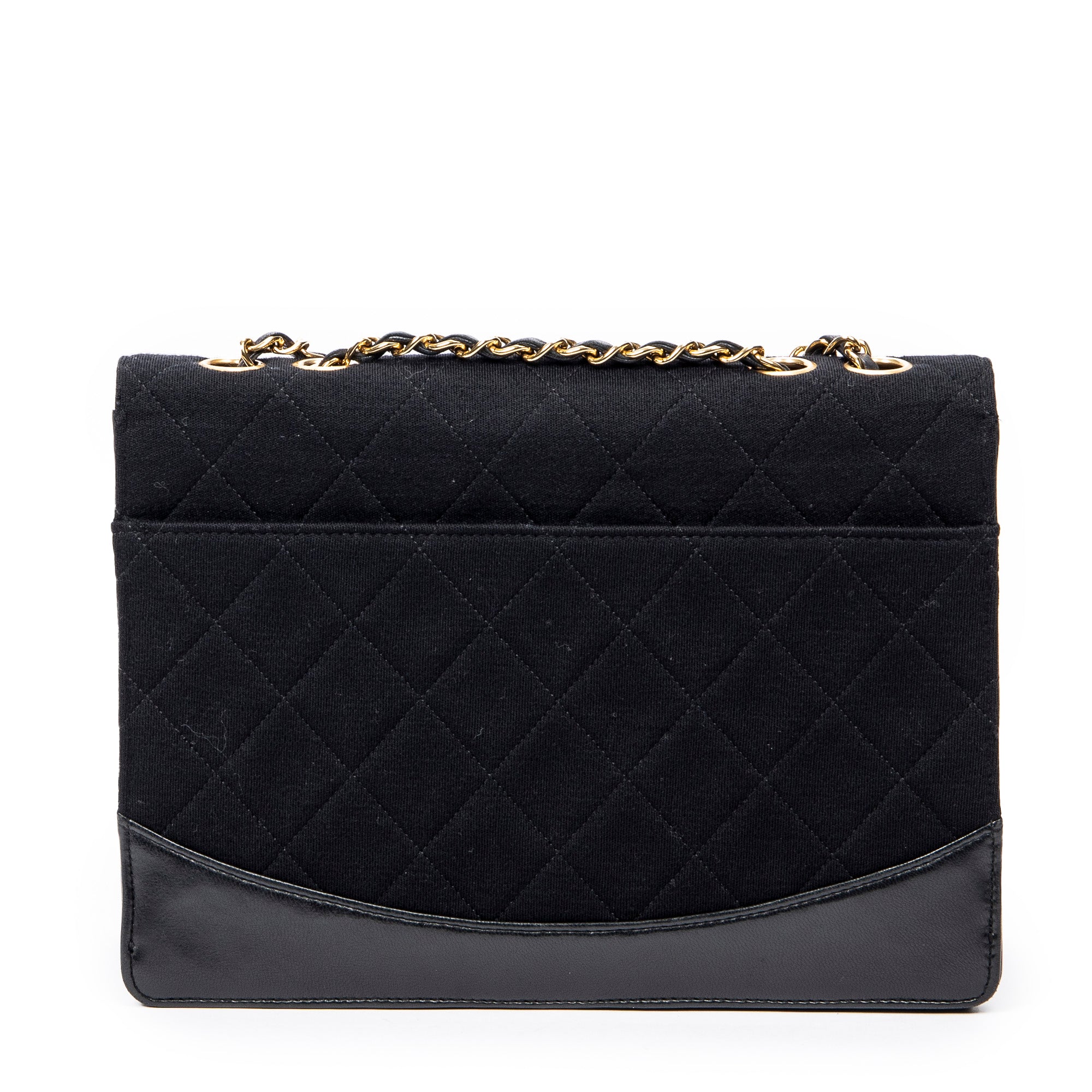 Shoulder Bag 2.55 Reissue Jersey Border Flap Black Quilted Jersey Canvas