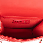 Shoulder Bag Mini Back To Back Flap Chain Red Quilted Lambskin Leather