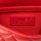 Shoulder Bag Mini Back To Back Flap Chain Red Quilted Lambskin Leather