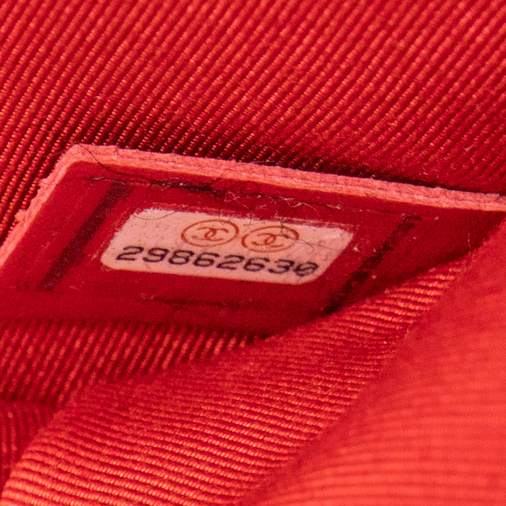 Bolso de Hombro Mini Doble Solapa Cadena Cuero de Cordero Acolchado Rojo