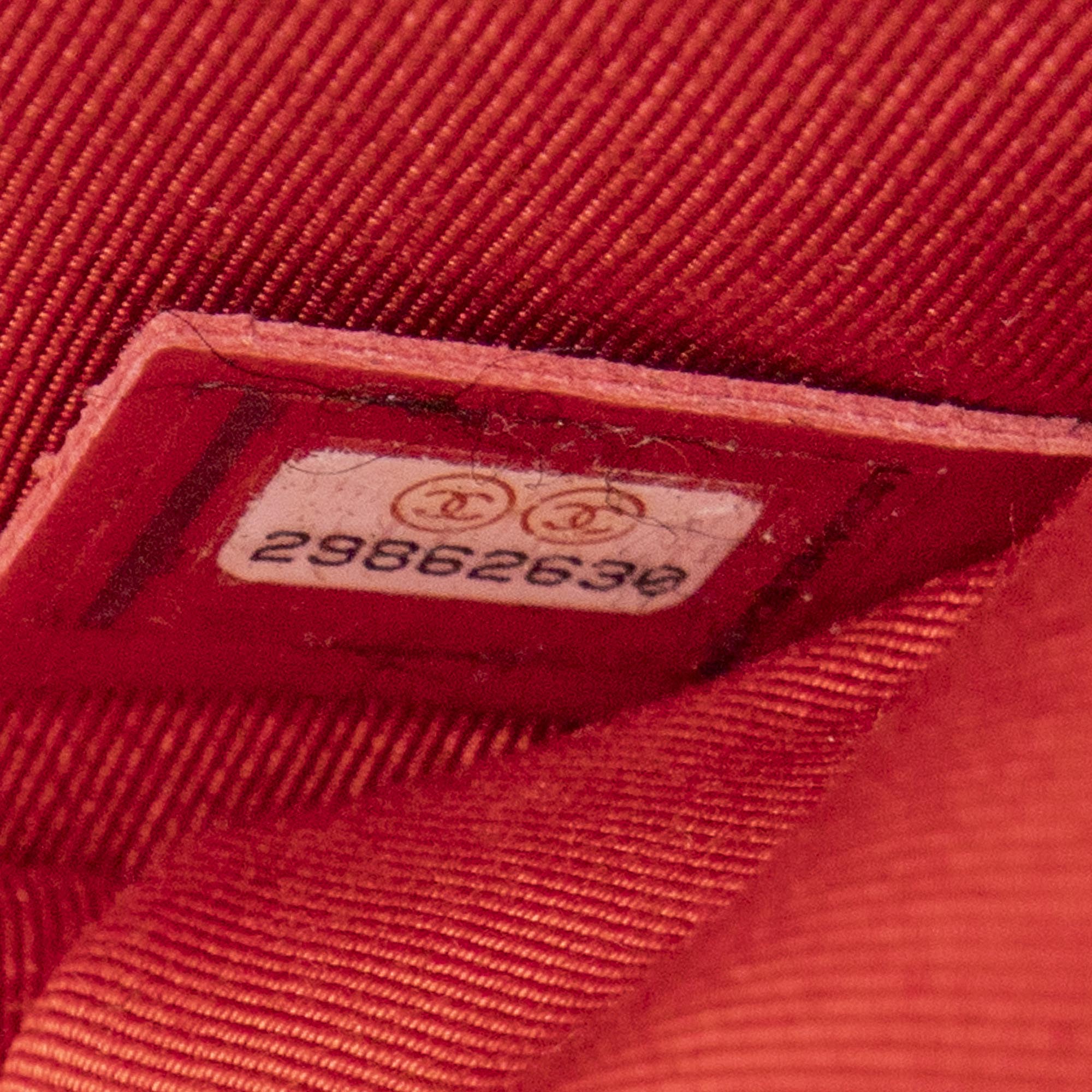 Bolso de Hombro Mini Doble Solapa Cadena Cuero de Cordero Acolchado Rojo