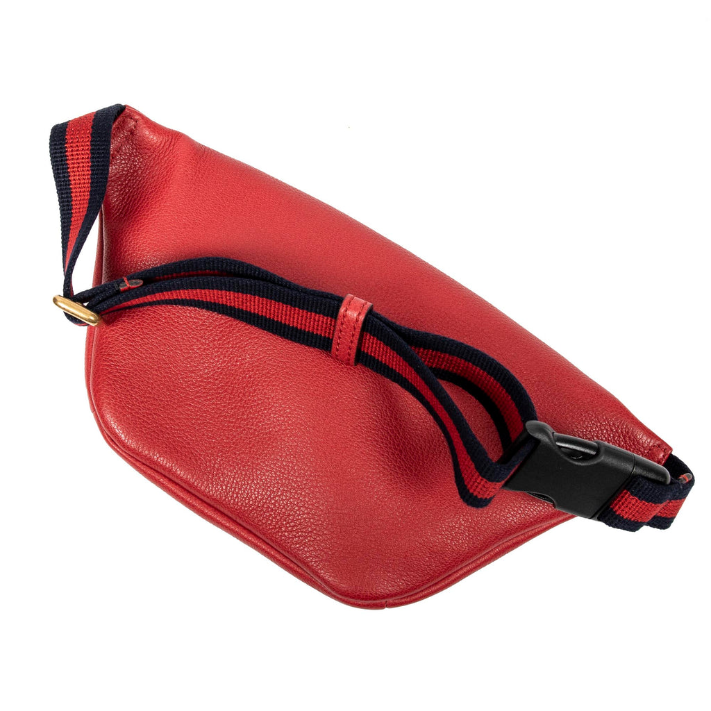 Shoulder Bag Waist Bag Red Logo Print Leather