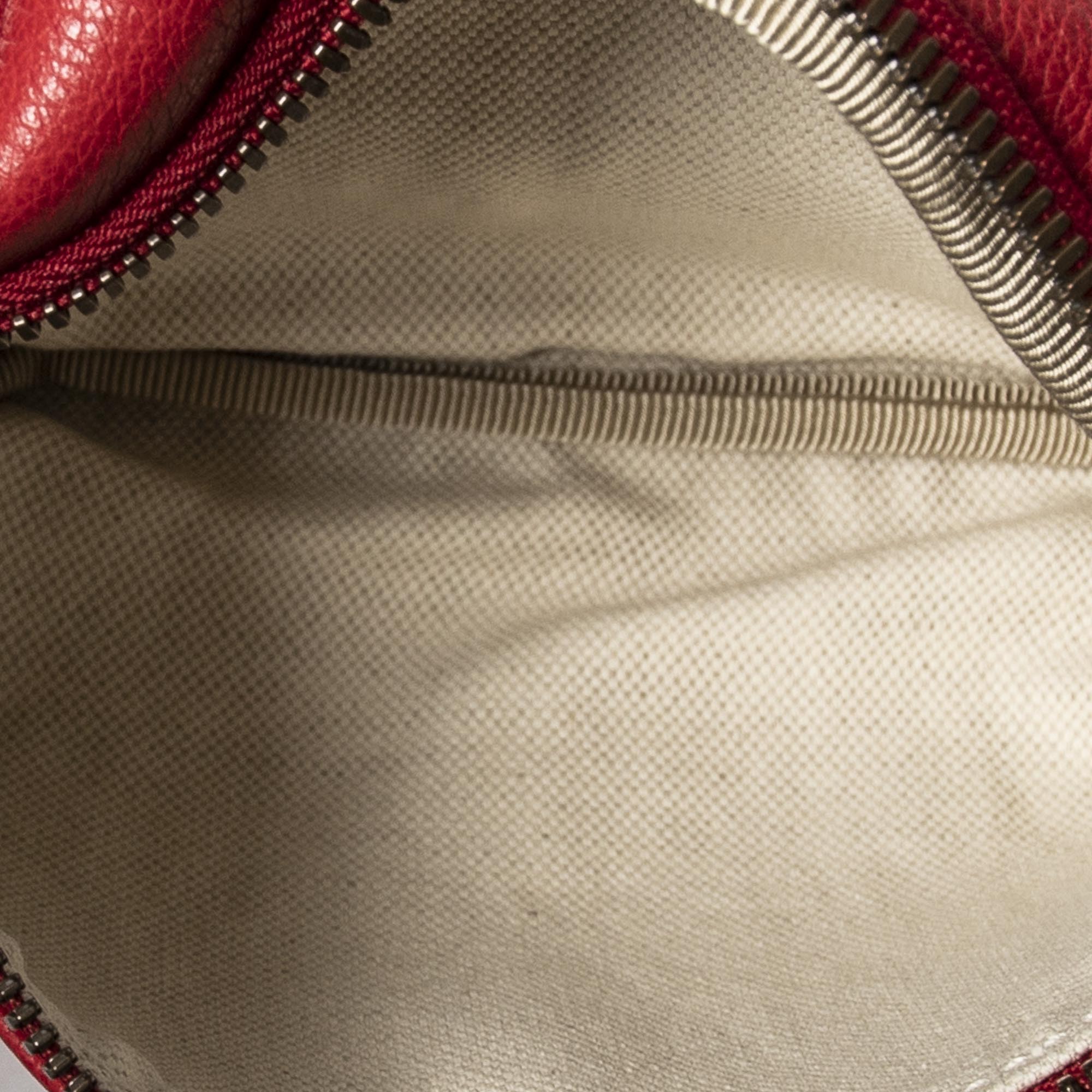 Shoulder Bag Waist Bag Red Logo Print Leather