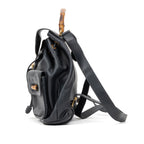 Backpack Large Bamboo Backpack Black Smooth Calfskin Leather