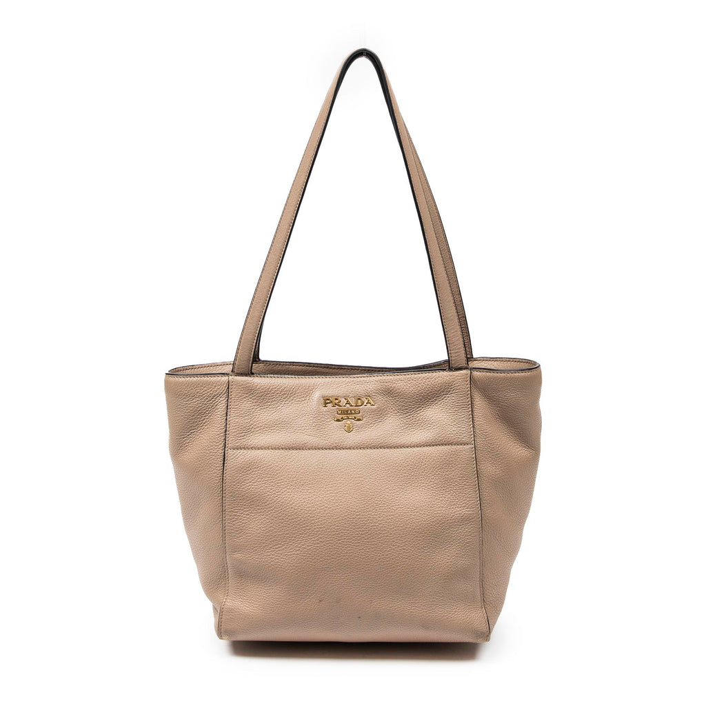 Shoulder Bag Medium Shoulder Tote Beige Grained Leather