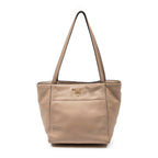 Shoulder Bag Medium Shoulder Tote Beige Grained Leather