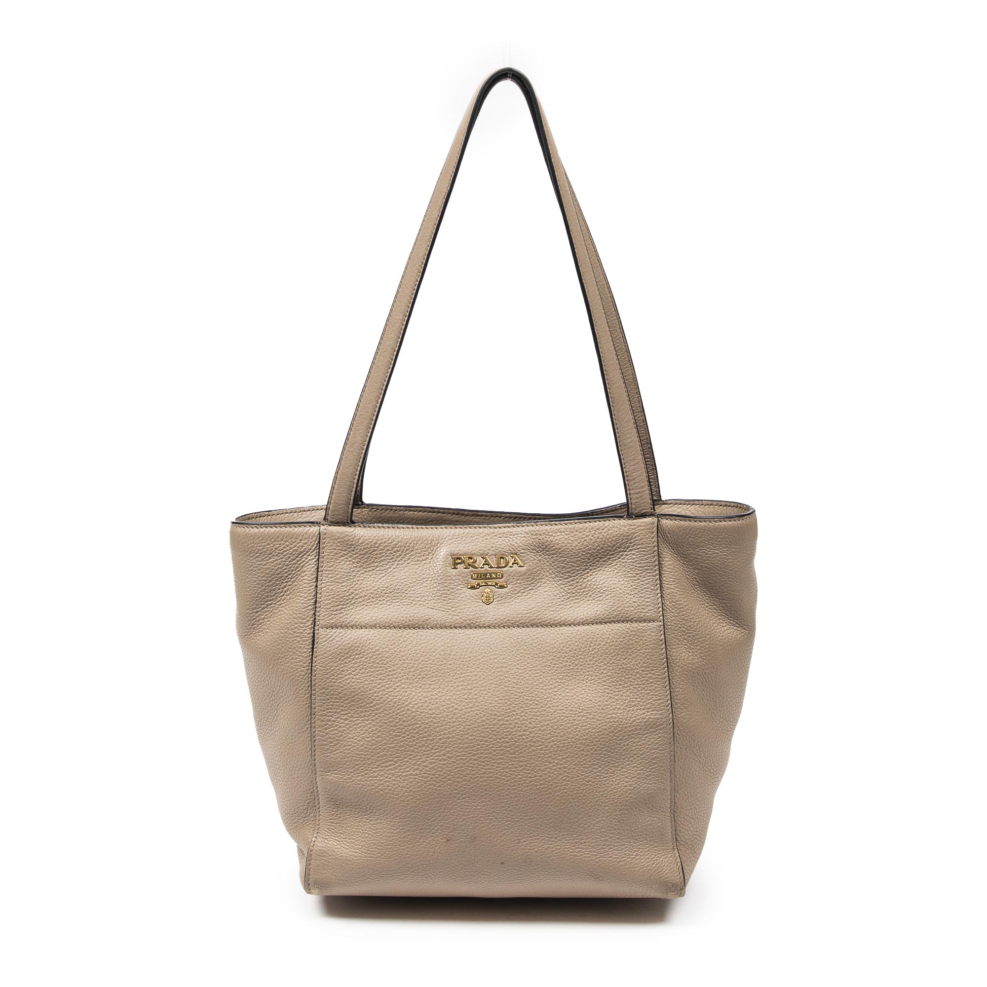 Shoulder Bag Medium Shoulder Tote Beige Grained Leather