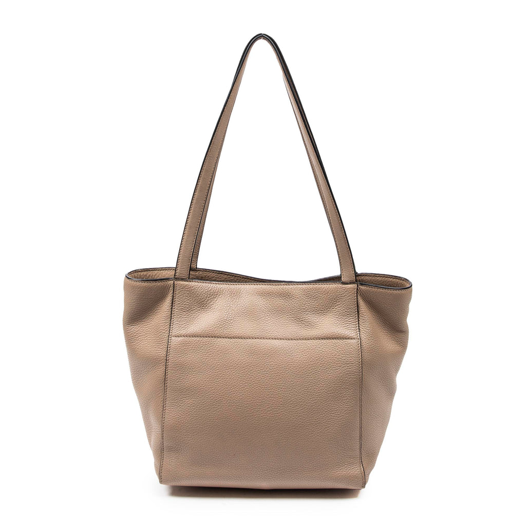 Shoulder Bag Medium Shoulder Tote Beige Grained Leather
